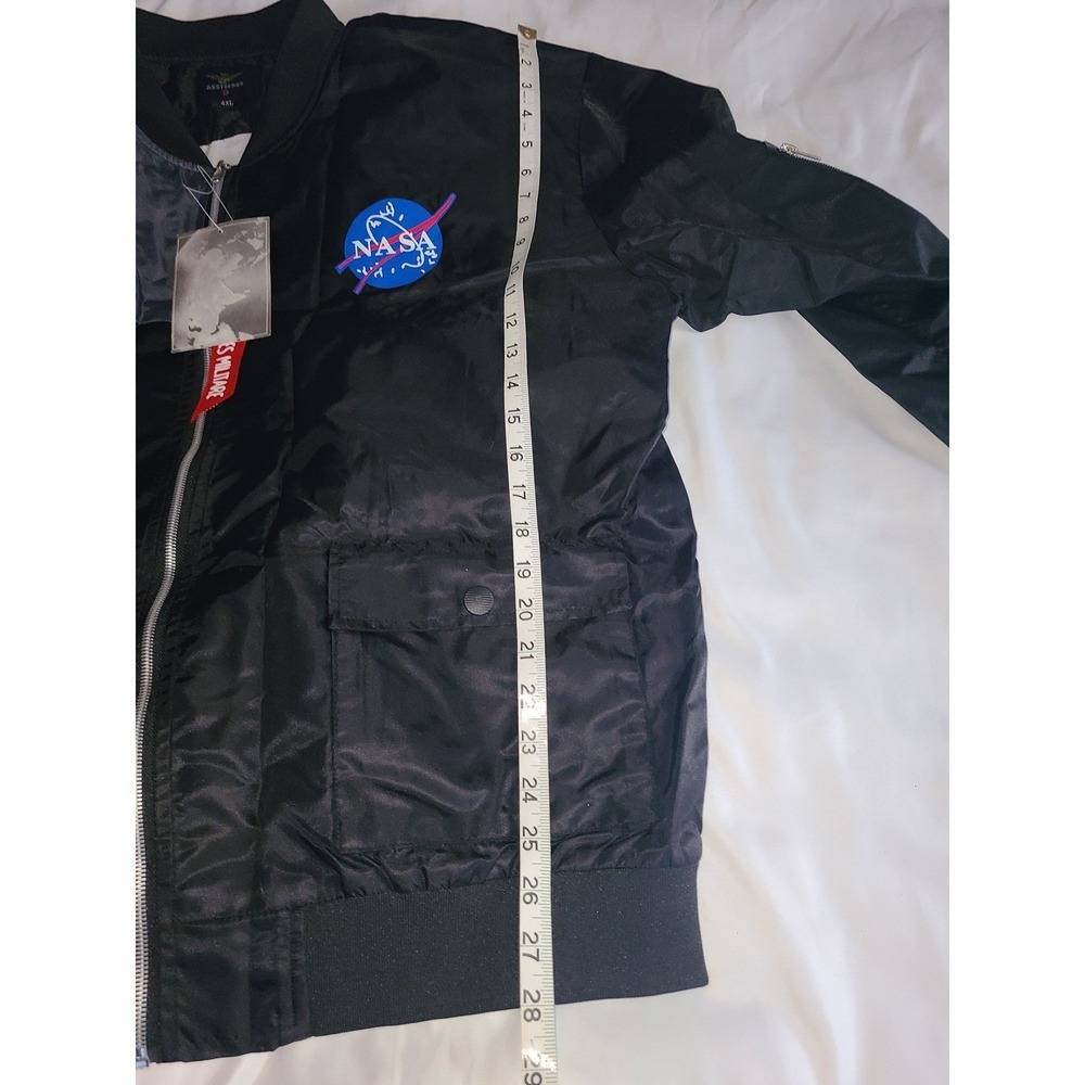ASSTSERIES MILITARE NASA Flight Bomber Jacket Black Mens 4XL New With Tagsβ